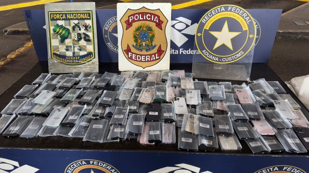 Receita Federal apreende mais de R$ 300 mil em smartphones e diversos anabolizantes na Ponte da Amizade