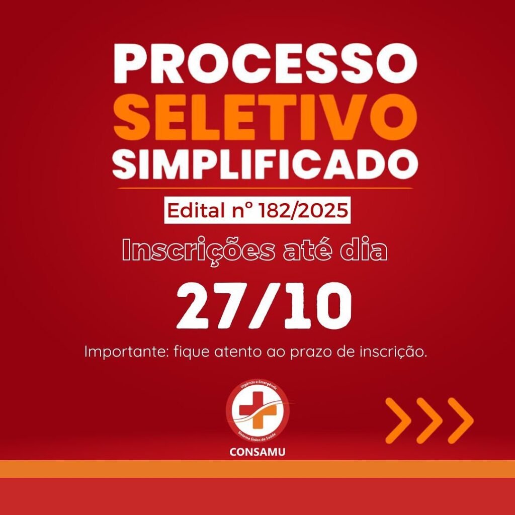Processo Seletivo Simplificado do CONSAMU com Vagas na Área da Saúde