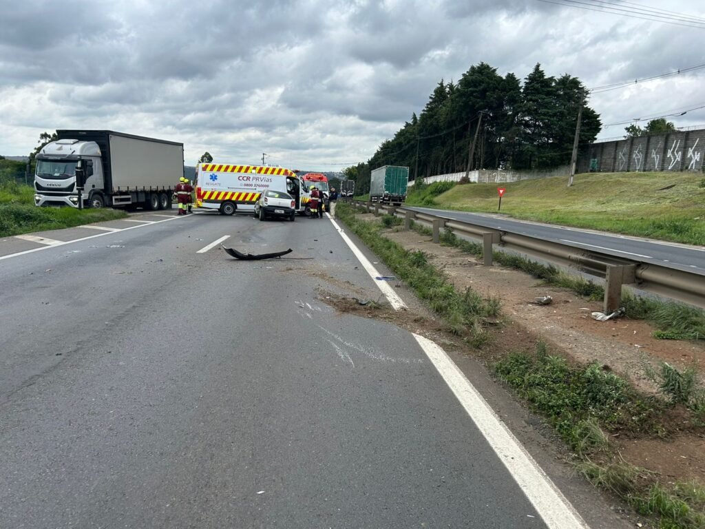 PRF atende grave acidente na BR-376 em Ponta Grossa