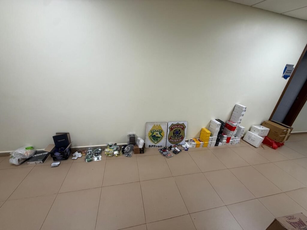 PF e BPFRON estouram depósito de contrabando em Guaíra (PR) e prendem suspeito