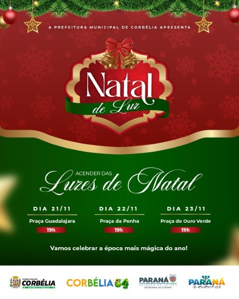 Corbélia se prepara para um Natal inesquecível com o acender das luzes