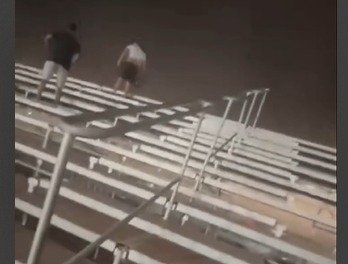 Vento forte arranca cobertura de arquibancada durante evento da Stock Car em Cuiabá