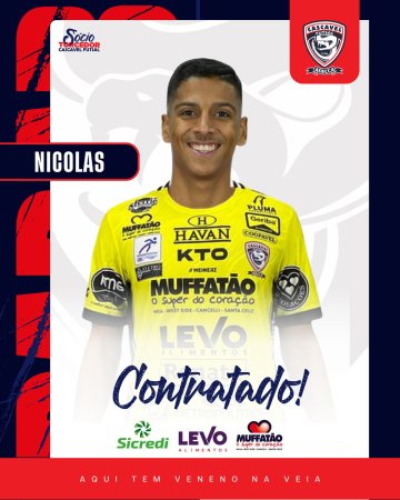 Goleiro Nicolas é o novo reforço do Cascavel Futsal