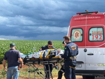 Homem sofre queda de bicicleta e é socorrido de helicóptero em estado gravíssimo