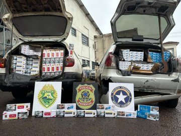 PF e Receita Federal apreendem cigarros contrabandeados na PR-585