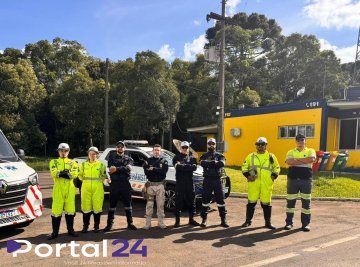 PRF realiza ação integrada de educação para o trânsito na BR-277, em Guarapuava