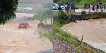 pai, mãe e bebê morrem após carro ser arrastado pela enxurrada no Morro do Gato
