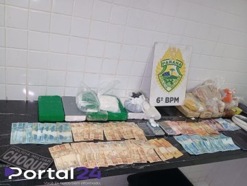 Choque apreende cocaína e crack e prende casal por tráfico no Loteamento Barcelona, em Cascavel