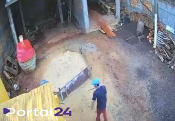 Homem é flagrado furtando materiais em construção no Bairro Santa Cruz
