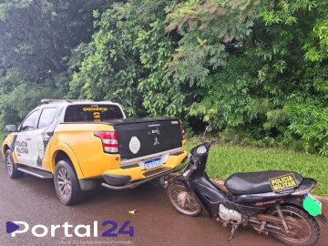 Motocicleta furtada em Toledo é recuperada pela PRv em Santa Helena