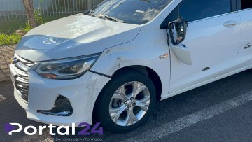 Motociclista fica ferido após colisão entre moto e carro no bairro Coqueiral, em Cascavel