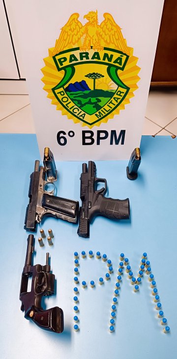 PM apreende armas e munições após denúncia de violência doméstica em Três Barras do Paraná