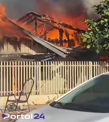 Residência é atingida por incêndio na tarde desta sexta-feira em Assis Chateaubriand