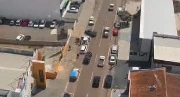 Veja imagens do Falcão interceptando suspeito de tentativa de homicídio