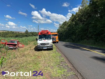 Acidente na PR-281 deixa homem ferido em Santa Izabel do Oeste