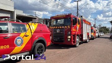 Homem sofre queda de plano elevado e fratura a tíbia na Rua Acre, em Cascavel