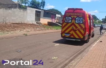 Moto conduzida por menor colide com carro em frente ao Colégio Interlagos, em Cascavel