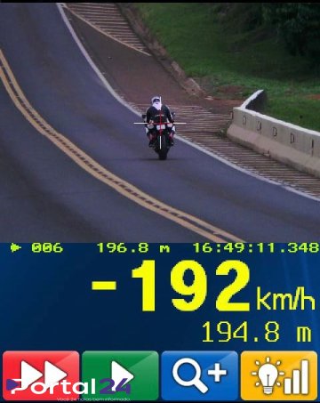 Motociclista é flagrado a 192 km/h na BR-277 em Guarapuava, no Paraná