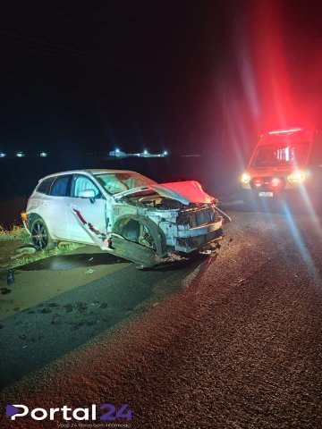 Motorista fica ferido após sinistro na PR-486 em Assis Chateaubriand