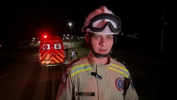 Populares auxiliaram motorista vítima de capotamento, diz tenente dos bombeiros