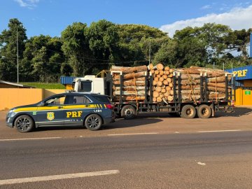 PRF flagra caminhão com 15 toneladas de excesso de carga e motorista com CNH suspensa na BR-277