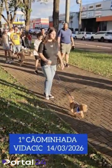 Primeira Cãominhada VidAcic reúne famílias e pets em evento inédito em Cascavel