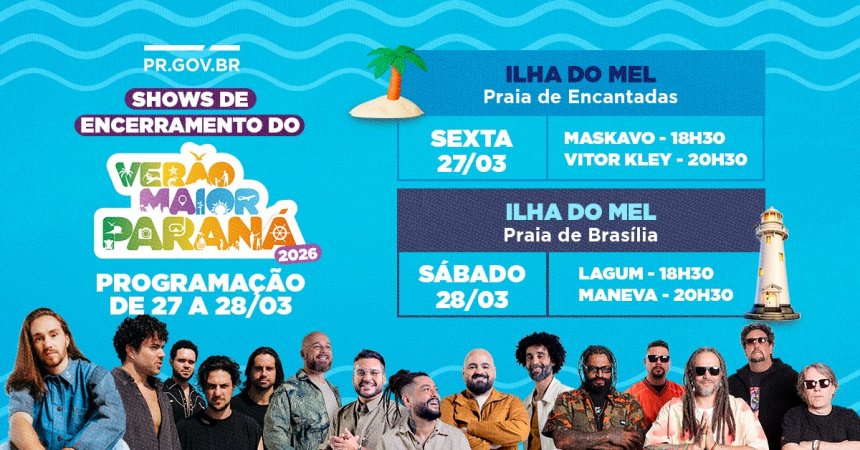 Despedida surpresa: Verão Maior Paraná terá festival com 4 shows na Ilha do Mel