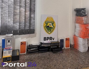 ROTAM apreende 50 celulares transportados ilegalmente na PR-596 em Santa Tereza do Oeste