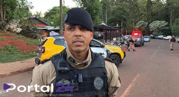 Tenente D Jesus repassa informações sobre homicídio no bairro 14 de Novembro, em Cascavel