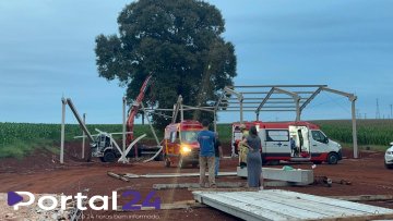 Bombeiros dão mais detalhes sobre estrutura que cedeu e deixou quatro trabalhadores feridos em Cascavel