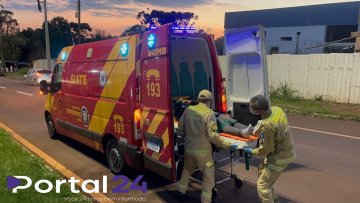 Colisão entre Montana e XJ6 deixa motociclista ferido em Cascavel