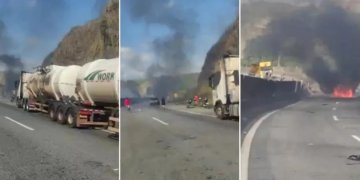Explosão de caminhão-tanque na Dutra deixa dois mortos, feridos graves e interdita rodovia por horas