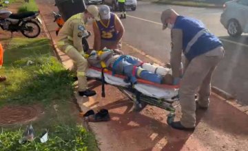 Motociclista fica ferido em acidente com trator em Cascavel