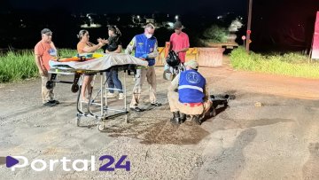 Motociclista sofre queda em trecho em obras e fica ferido em Cascavel