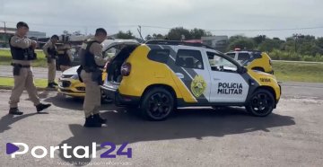 Pistola 9mm é apreendida e dois homens são detidos na BR-277, em Cascavel