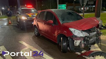 Acidente de trânsito é registrado no Trevo da Portal, em Cascavel