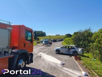 Acidente envolvendo dois veículos e caminhão mobiliza equipes de resgate em Nova Aurora