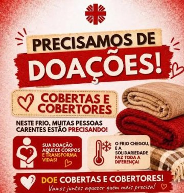Cáritas Paroquial pede doações para ajudar famílias a enfrentar o frio intenso