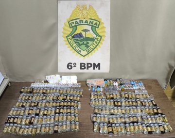 Choque apreende medicamentos irregulares e anabolizantes durante fiscalização em rodoviária de Medianeira