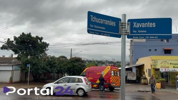 Ciclista fica ferido após colisão com porta de carro no bairro Santa Cruz, em Cascavel