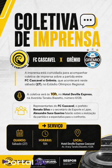 Coletiva de imprensa destaca expectativa para FC Cascavel x Grêmio em Cascavel