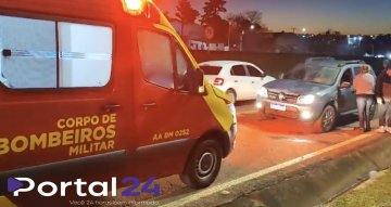 Colisão entre carro e patinete na BR-277 deixa homem ferido