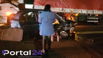 Colisão entre dois carros mobiliza equipes de resgate na BR-277, em Santa Tereza do Oeste