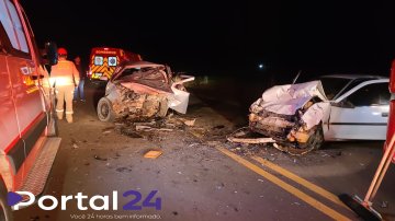 Colisão frontal deixa jovem em estado grave na PR-158, em Marquinho