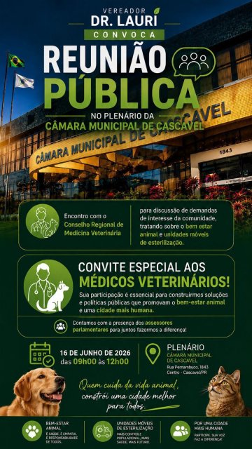 Dr. Lauri promove reunião para discutir saúde e bem-estar animal em Cascavel