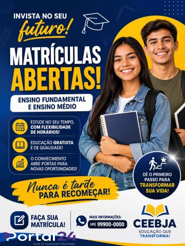 Matrículas abertas no CEEBJA oferecem oportunidade para jovens e adultos concluírem os estudos