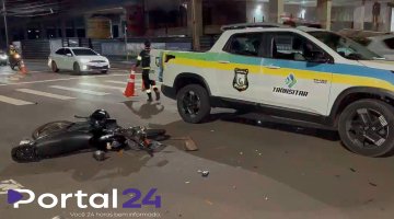 Motociclista fica ferido em acidente no bairro Coqueiral, em Cascavel