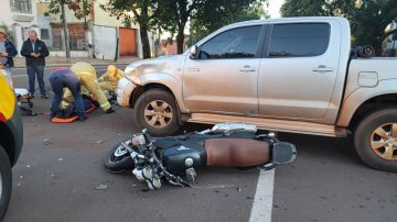 Mulher fica ferida em acidente na Avenida Toledo