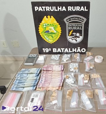Patrulha Rural apreende drogas e prende dois em Marechal Cândido Rondon