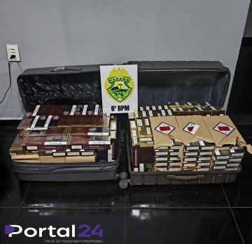 PM apreende malas com cigarros contrabandeados em ônibus na rodoviária de Medianeira